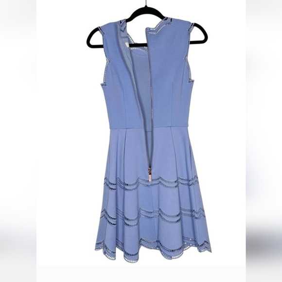 Ted Baker Cammey Scalloped Skater Dress Women's Blue Size 3 - Picture 3 of 8